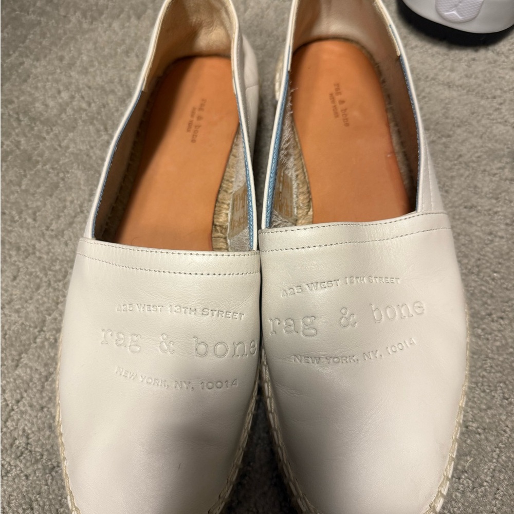 Rag & Bone Edie Cream Leather Slip-Ons